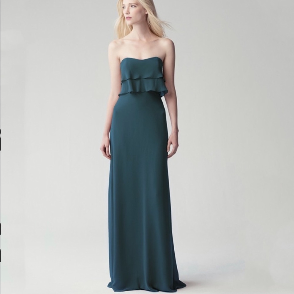 NWT Jenny Yoo Olivia Caspian Sea Luxe chiffon dress